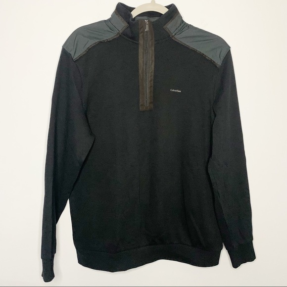 Men’s Calvin Klein black quarter zip pullover sweater size large L - Picture 1 of 6